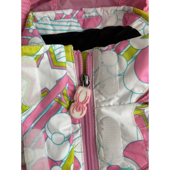 Spyder Girls Winter Geometric Pink Waterproof Ski Jacket Small to Tall Size 2 - Picture 10 of 12